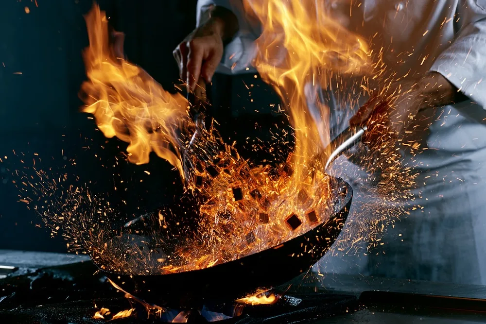 chef cooking microchips