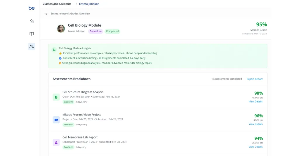 better-ed oral assessment platform screenshot